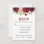 Marsala Burgundy Herbst Winter Wedding Enclosure RSVP Karte (Vorderseite)