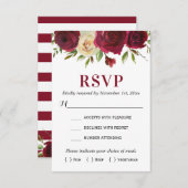 Marsala Burgundy Herbst Winter Wedding Enclosure RSVP Karte (Vorne/Hinten)