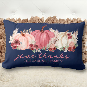 Marsala Burgundy Navy Fall Boho Pumpkins Name Lendenkissen