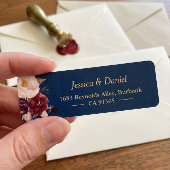 Marsala Burgundy Pink Floral Navy Blue