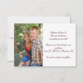 Marsala Burgundy Red Boho Antlers Foto Save The Date (Rückseite)