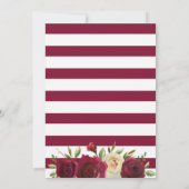 Marsala Burgundy Red Floral Herbst Winter Wedding Einladung (Rückseite)