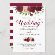 Marsala Burgundy Red Floral Herbst Winter Wedding