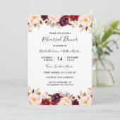 Marsala Burgundy Red Watercolor Probe Dinner Einladung (Stehend Vorderseite)