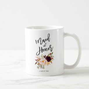 Marsala burgundy Trauzeugin Kaffeetasse