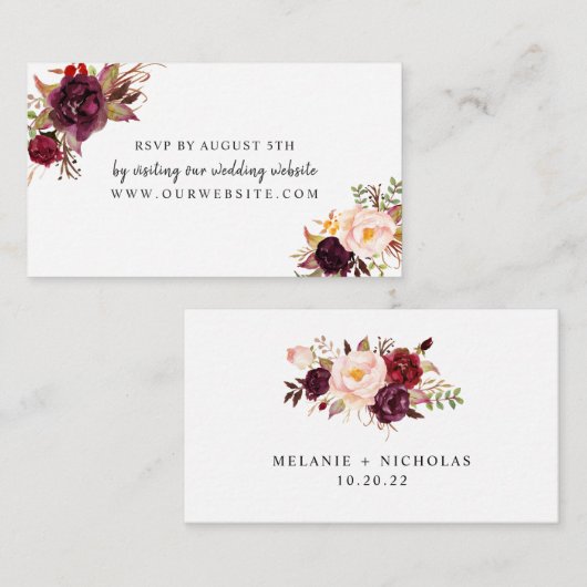 Marsala Burgundy uAwg-Website Begleitkarte (Vorne/Hinten)