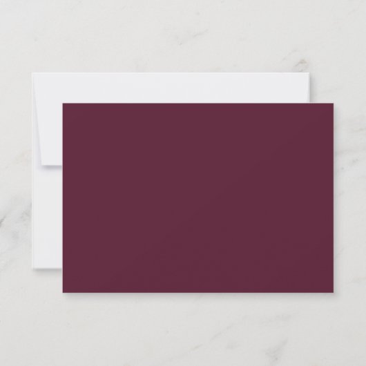 Marsala Burgundy White Rote Rosen Boho UAWG RSVP Karte (Rückseite)