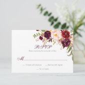 Marsala Burgundy White Rote Rosen Classic UAWG | RSVP Karte (Stehend Vorderseite)