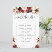 Marsala Burugndy Gold floral würde sie lieber spie (Stehend Vorderseite)