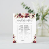 Marsala Burugndy Gold floral würde sie lieber spie (Stehend Vorderseite)