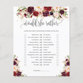 Marsala Burugndy Gold floral würde sie lieber spie