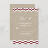 Marsala Chevrons auf Burlap UAWG RSVP Karte (Vorne/Hinten)
