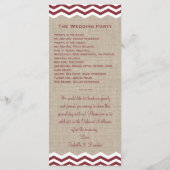 Marsala Chevrons über das Hochzeitsprogramm in Bur Programm (Rückseite)