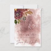 Marsala Clay & Yellow Bouquet Wedding Save The Date (Vorderseite)