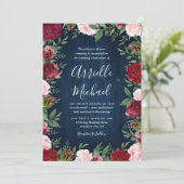 Marsala Country Rustic Wedding Einladungen (Stehend Vorderseite)