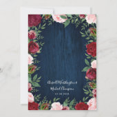 Marsala Country Rustic Wedding Einladungen (Rückseite)