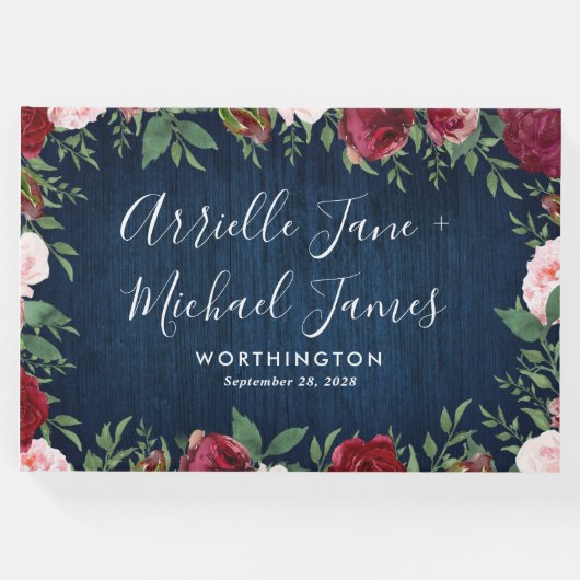 Marsala Country Rustic Wedding Gästebuch (Vorderseite)