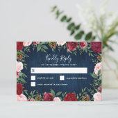 Marsala Country Rustic Wedding RSVP Cards (Stehend Vorderseite)