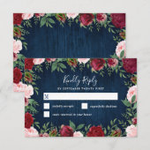 Marsala Country Rustic Wedding RSVP Cards (Vorne/Hinten)
