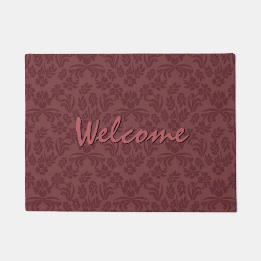 Marsala Damask Welcome Door Mat Fußmatte (Vorderseite)