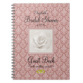 Marsala Damast-und Rosen-Brautparty-Gast-Buch - Notizblock (Vorderseite)