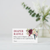Marsala Diaper Raffle Tickets, Marsala Baby Dusche Begleitkarte (Stehend Vorderseite)
