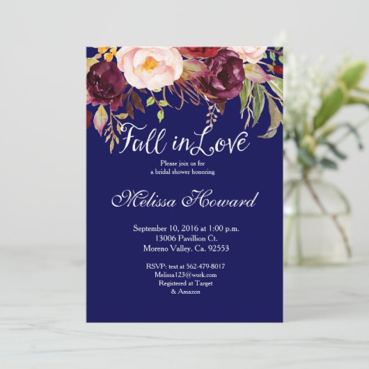 Marsala-Einladung Einladung (Stehend Vorderseite)