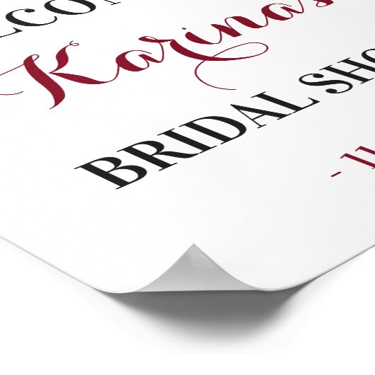 Marsala Fall Brautparty Willkommensdekor Poster (Ecke)