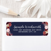 Marsala Fall Peony Wedding Address Labels (Insitu)