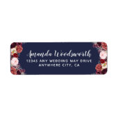 Marsala Fall Peony Wedding Address Labels (Vorne)