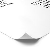 Marsala Floral 22 Table Wedding Seating Chart Poster (Ecke)