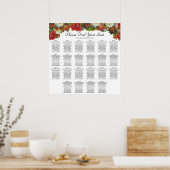 Marsala Floral 22 Table Wedding Seating Chart Poster (Küche)