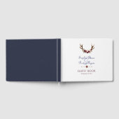 Marsala Floral Antlers Navy Blue Hochzeit im Herbs Gästebuch (Voll)