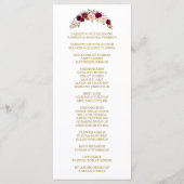 Marsala Floral Antlers Navy Blue Wedding Program Programm (Rückseite)