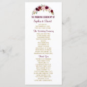 Marsala Floral Antlers Navy Blue Wedding Program Programm (Vorderseite)