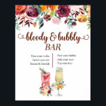 Marsala Floral Bloody und Bubbly Bar Poster<br><div class="desc">Marsala Floral Bloody und Bubbly Bar Poster</div>