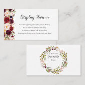 Marsala Floral Display Brautparty Karte + Tag (Vorne/Hinten)