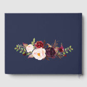 Marsala Floral Elegant Wedding Guest Book Gästebuch (Rückseite)