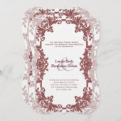 Marsala Floral Frame Wedding Einladung (Vorne/Hinten)
