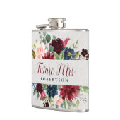 Marsala Floral Future Frau Bachelorette Custom Flachmann (Links)