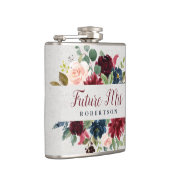 Marsala Floral Future Frau Bachelorette Custom Flachmann (Rechts)