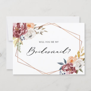 Marsala Floral Geometric wird meine Bridesmaid sei