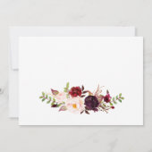 Marsala Floral Herbst Gold Brautparty Card Einladung (Rückseite)