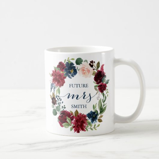 Marsala Floral Hochzeitsplanung Frau Tasse (Rechts)