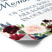 Marsala Floral in Love Memory Sign Poster (Ecke)