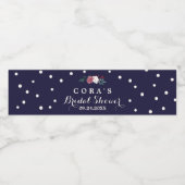 Marsala Floral Navy und Confetti Brautparty Wasserflaschenetikett (Einzelnes Label)