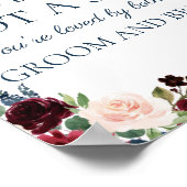 Marsala Floral Pick a Sitzplatz kein Seitenzeichen Poster (Ecke)