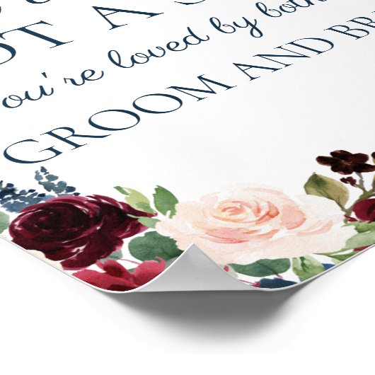 Marsala Floral Pick a Sitzplatz kein Seitenzeichen Poster (Ecke)