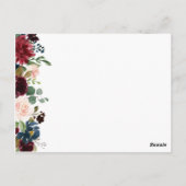 Marsala Floral Platz dank Karte (Rückseite)