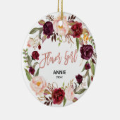 Marsala Floral Rose Keramik Ornament (Rechts)